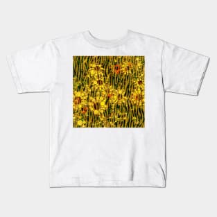 Yellow Flowers in Tall Grass Kids T-Shirt